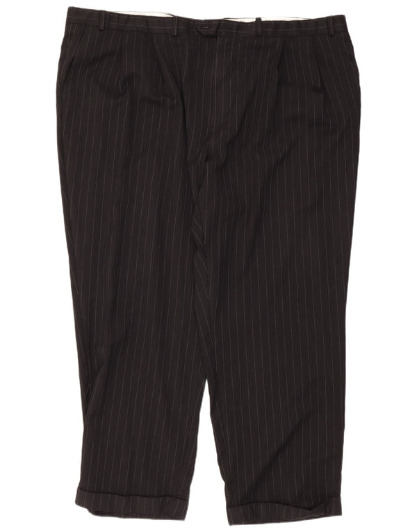 Calça Ralph Lauren Masculina Pegged Suit W48 L29 Lã Risca de Giz Preta
