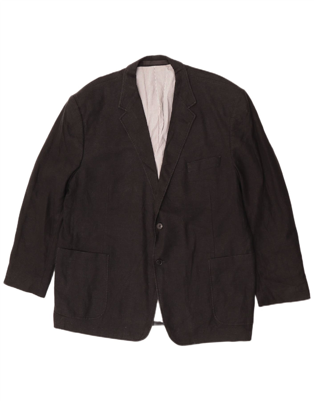 Jaqueta blazer masculina de 2 botões Marks & Spencer Reino Unido 48 2XL linho preto