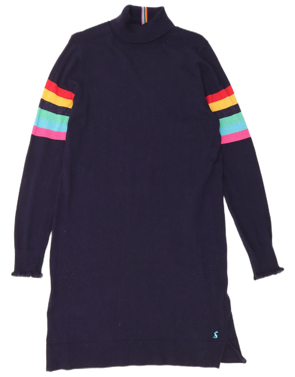 Vestido feminino Joules com gola redonda e listrado azul marinho pequeno Reino Unido 10