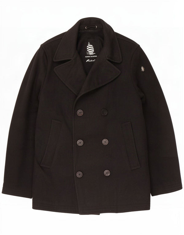 Marina Yachting Mens Pea Coat IT 50 Lã Preta Grande