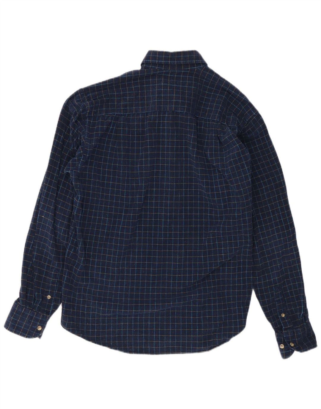Camisa masculina Sergio Tacchini grande algodão xadrez azul marinho