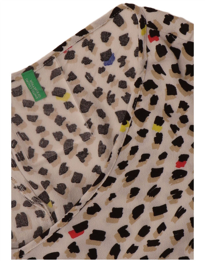 Blusa feminina Benetton UK 16 grande multicolorida manchada