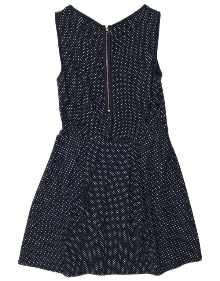 Vestido feminino sem mangas linha A da Max & Co. Reino Unido 12 médio azul marinho manchado