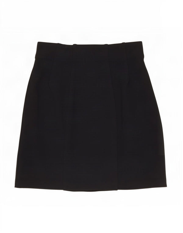 Minissaia feminina Marks & Spencer Reino Unido 8 pequena W26 viscose preta