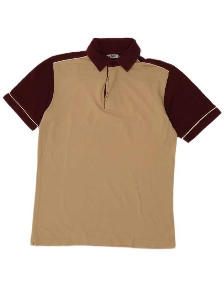 Camisa polo masculina Asics médio bege colorblock algodão