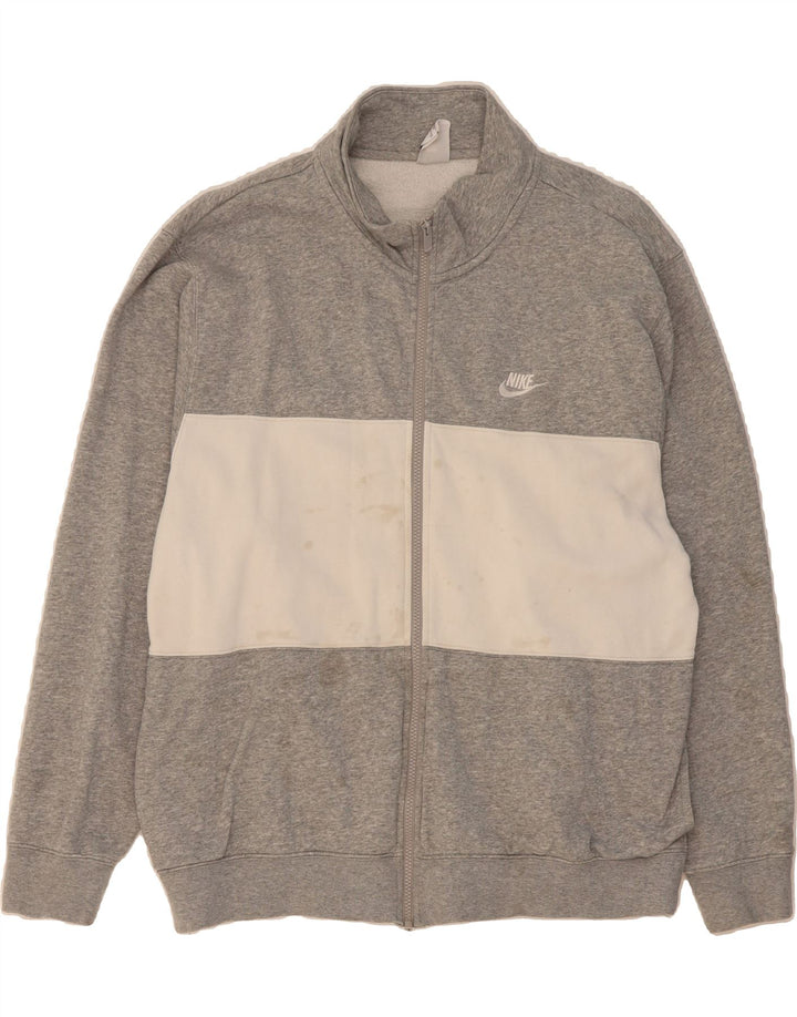 NIKE Mens Tracksuit Top Jacket XL Grey Colourblock Cotton Vintage Nike and Second-Hand Nike from Messina Hembry 
