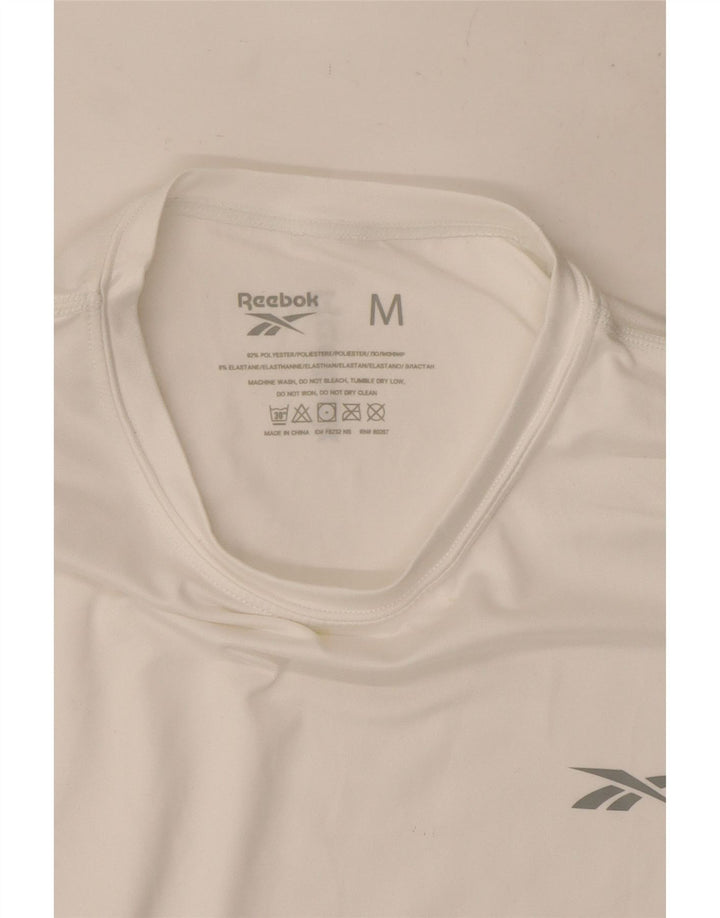 Camiseta masculina Reebok Top médio branco poliéster
