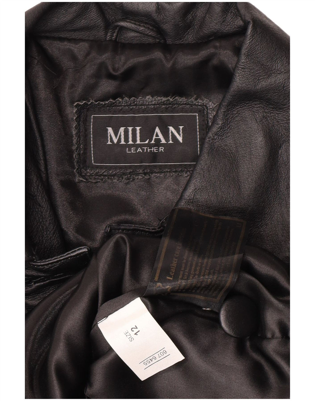 Casaco de couro feminino vintage US 12 grande couro floral preto