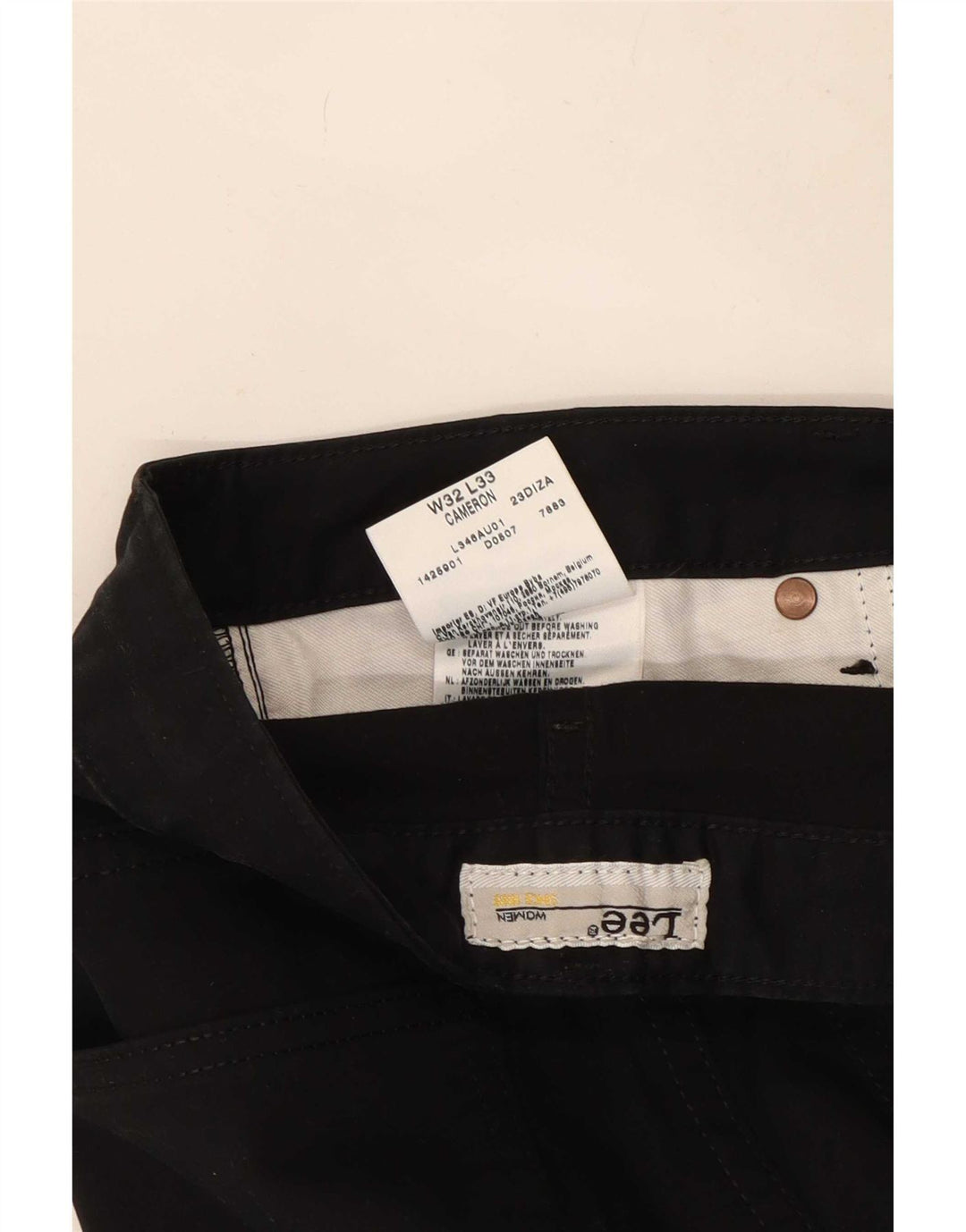 Lee Womens Cameron Bootcut Calça Casual W32 L33 Algodão Preto