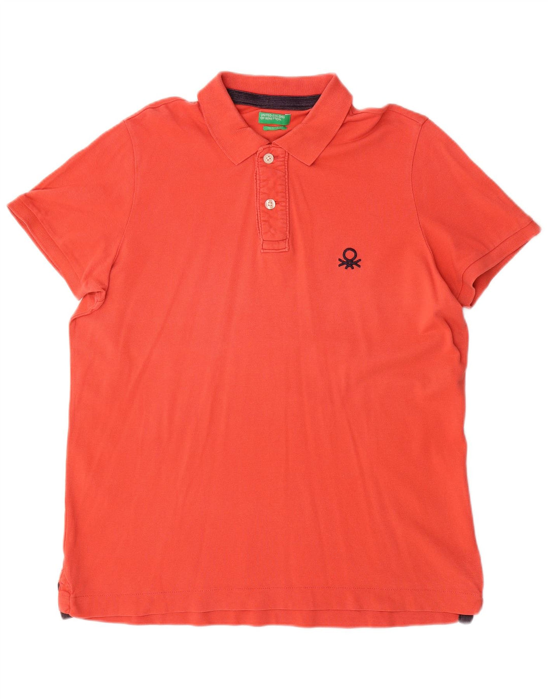 Camisa polo masculina Benetton Muscle Fit XL algodão laranja