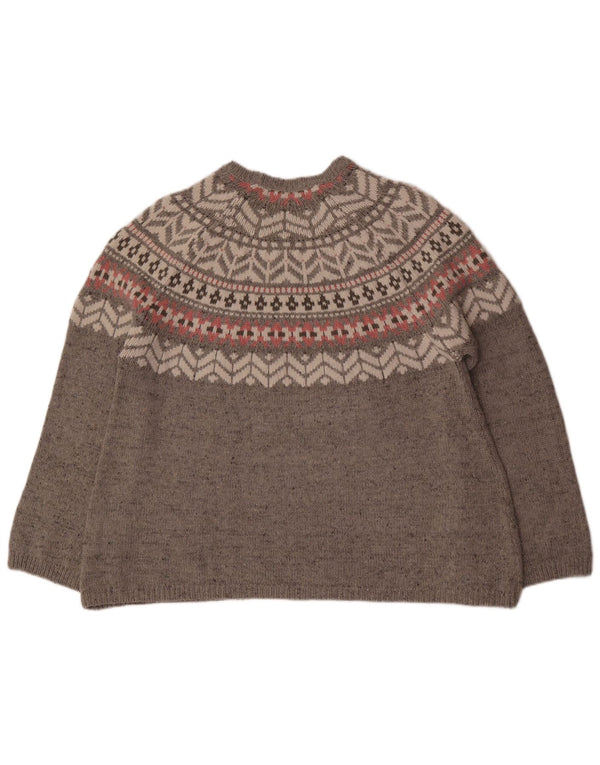 Suéter feminino Marks & Spencer Snowflake com gola redonda Reino Unido 18 XL cinza