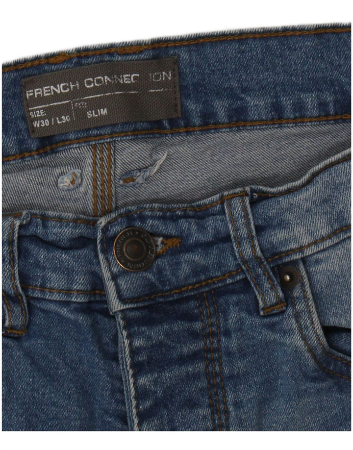 FRENCH CONNECTION Mens Jeans Slim W30 L30 Azul Algodão