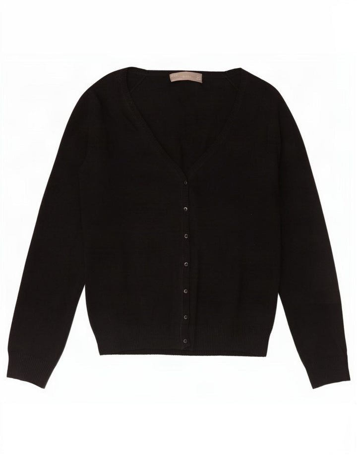 Suéter cardigã feminino Zara Reino Unido 12 algodão preto médio