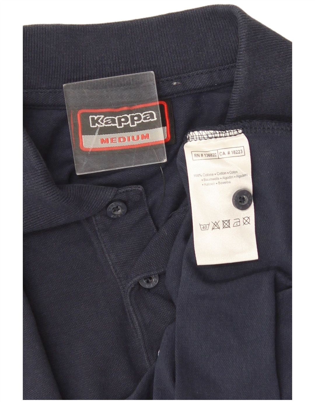 Camisa polo masculina KAPPA de algodão azul marinho médio