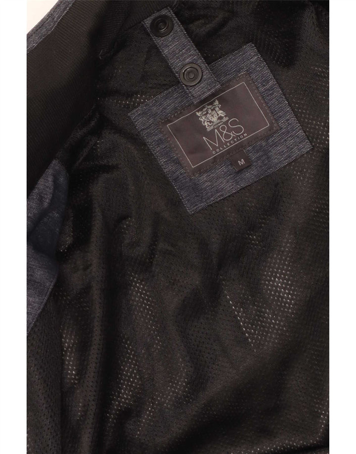 Marks & Spencer Mens Parka Jacket UK 38 Médio Azul Marinho Flecked