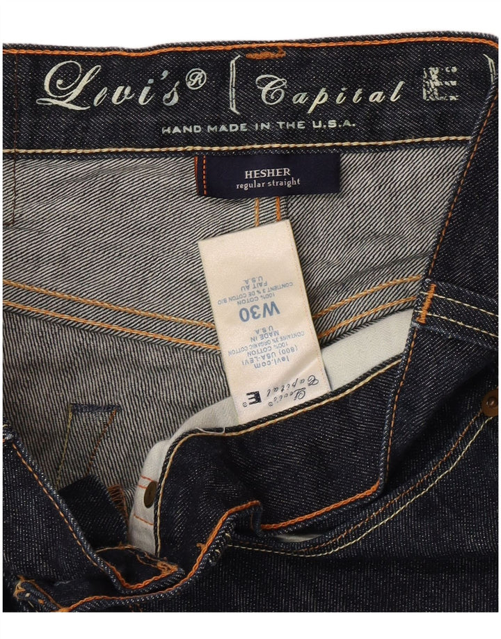 Jeans retos femininos Levi's W30 L31 algodão azul marinho