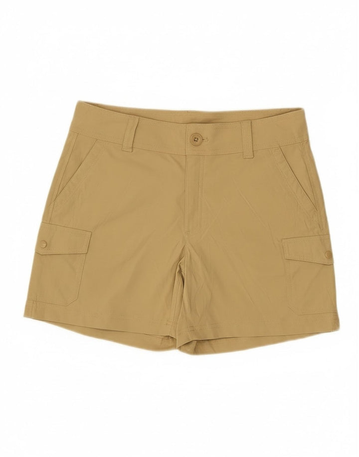 Shorts cargo feminino Eddie Bauer US 4 pequeno W30 nylon bege