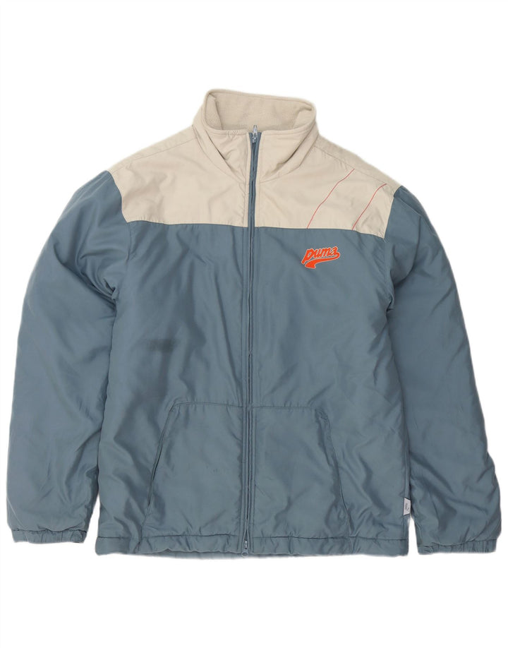 Jaqueta acolchoada masculina Puma UK 38 bloco colorido azul médio