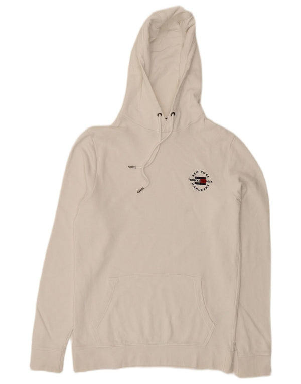 Tommy Hilfiger moletom com capuz masculino pequeno algodão branco