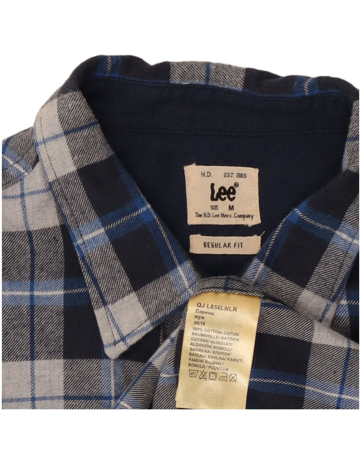 Camisa masculina Lee de flanela de ajuste regular, algodão xadrez azul médio