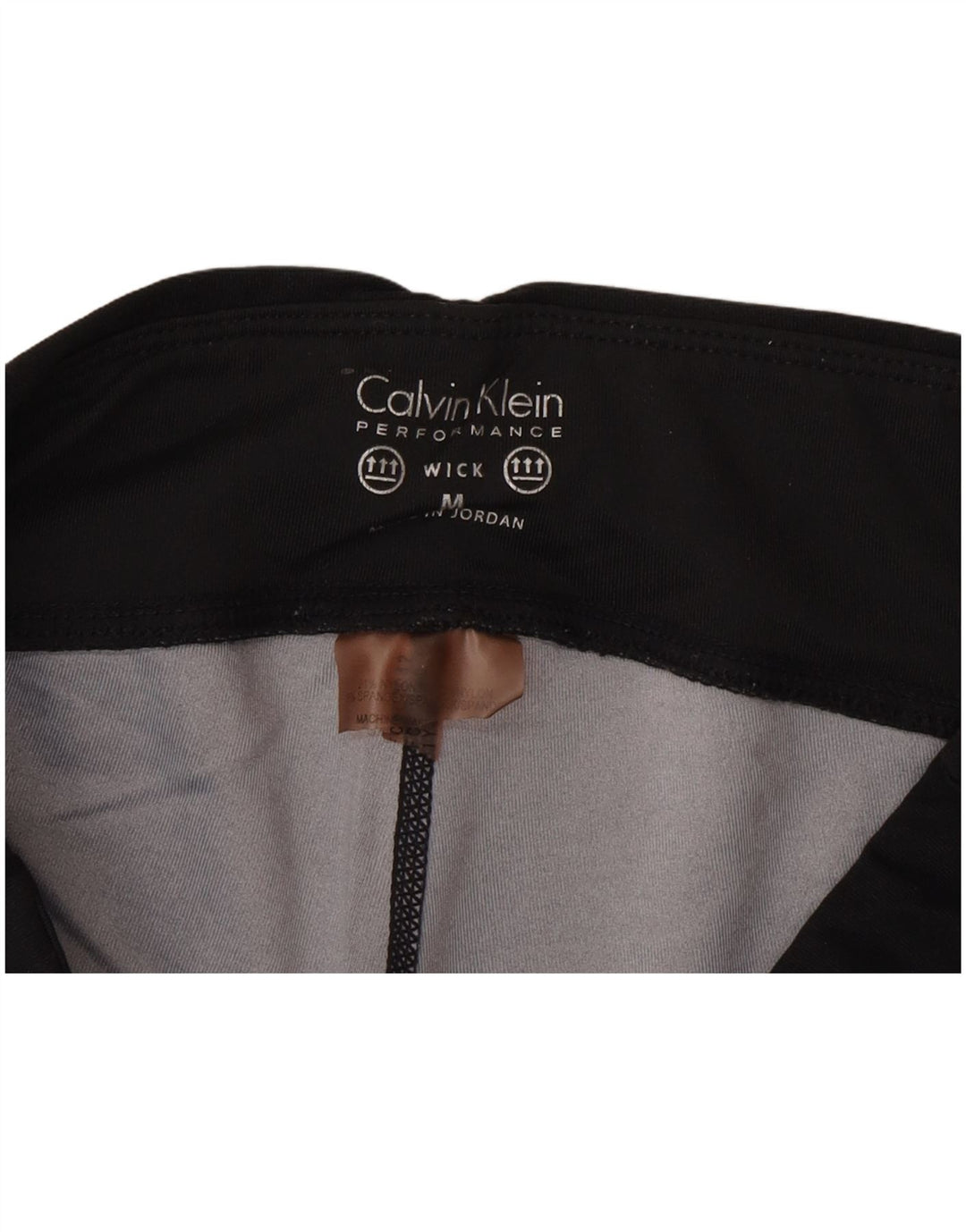 Calvin Klein Capri Leggings Feminino Reino Unido 12 Médio Preto Listrado Nylon