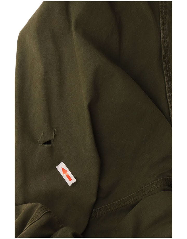 Jaqueta Parka masculina Diesel com capuz UK 38 algodão verde médio