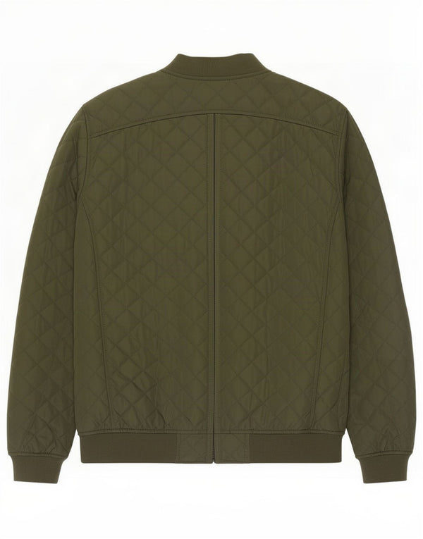 Jaqueta acolchoada masculina Zara UK 42 XL verde poliéster