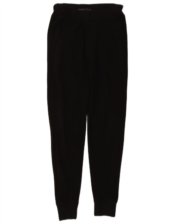 Zara Calça de treino masculina Joggers médio preto algodão