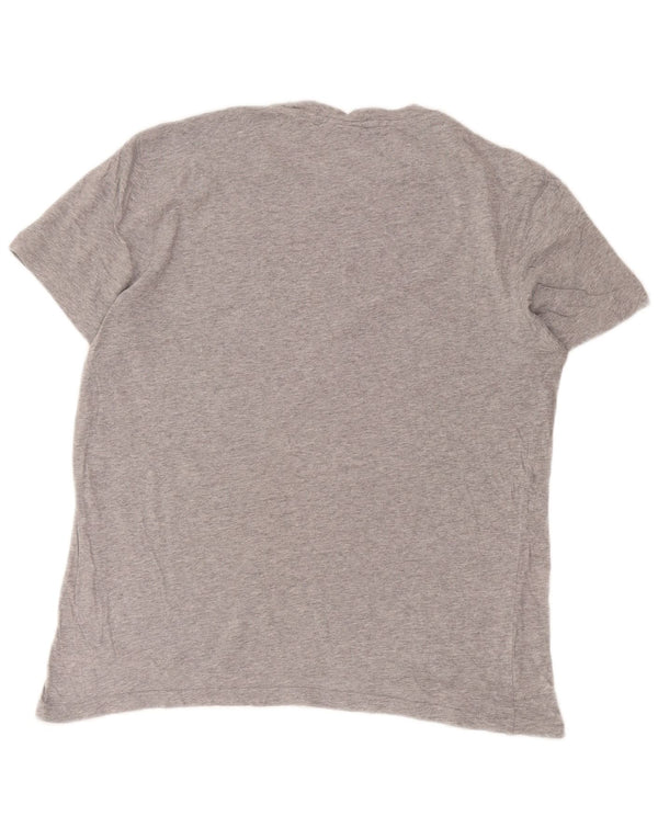 Camiseta masculina Champion Rochester Graphic Top de algodão manchado cinza médio