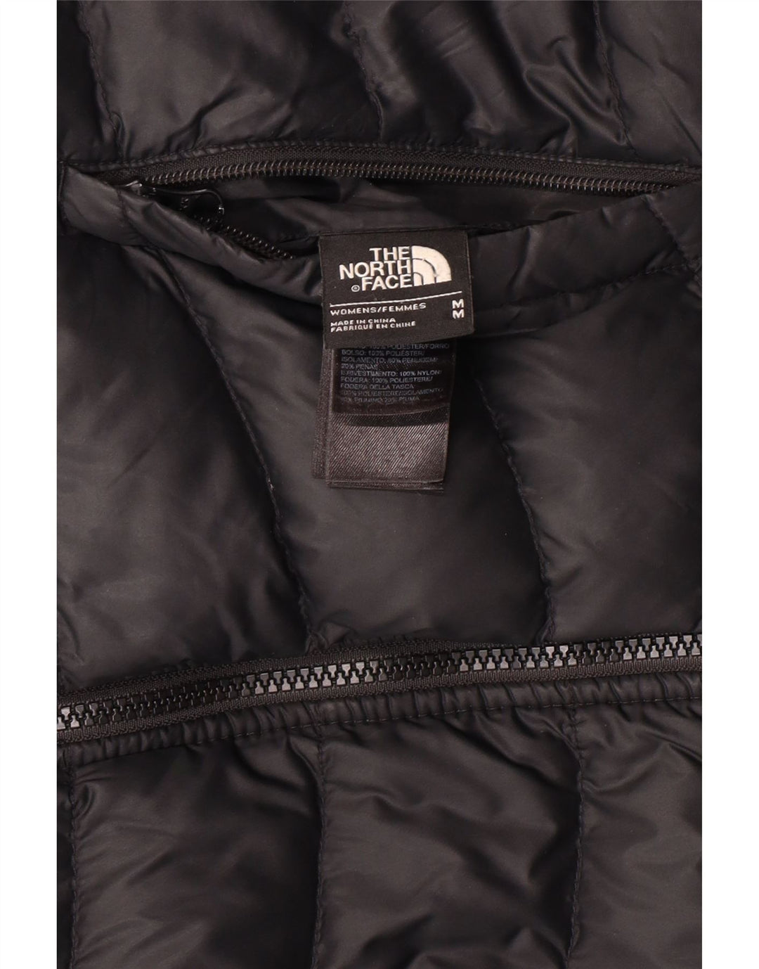 Casaco acolchoado reversível feminino The North Face UK 12 médio preto nylon