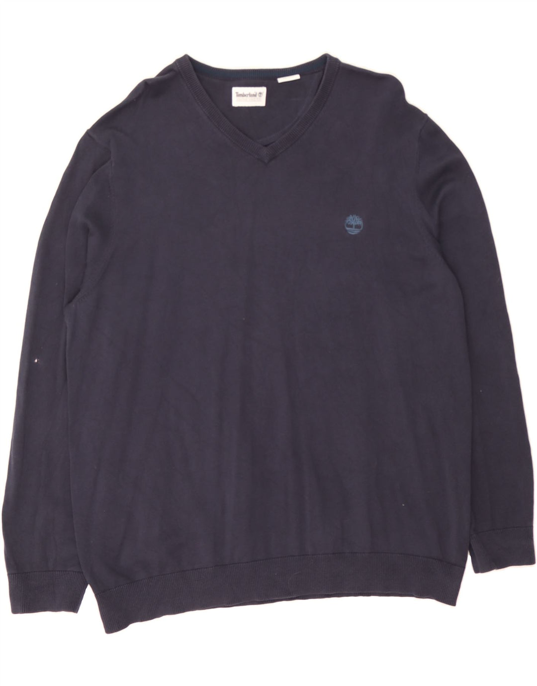 TIMBERLAND Womens V-Neck Jumper Sweater UK 20 2XL Navy Blue Cotton Vintage Timberland and Second-Hand Timberland from Messina Hembry 