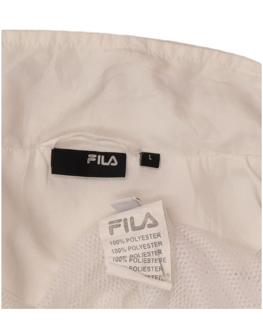 Fila Womens Tracksuit Top Jacket UK 16 Grande Poliéster Branco