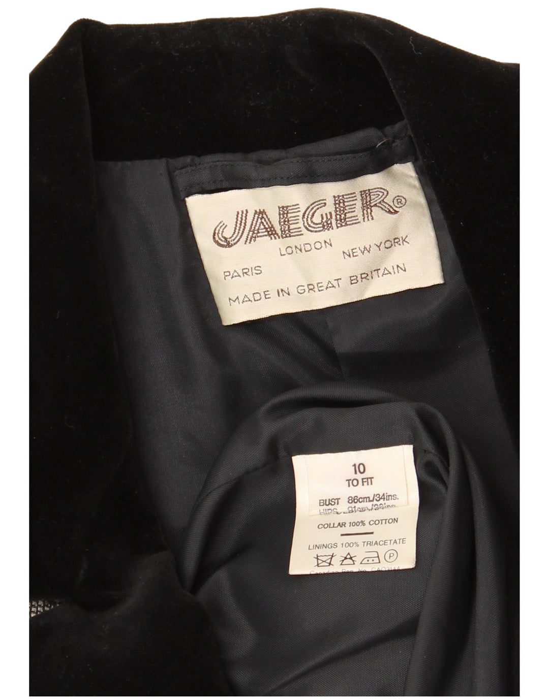 Jaqueta blazer feminina Jaeger crop 1 botão Reino Unido 10 pequeno cinza xadrez algodão