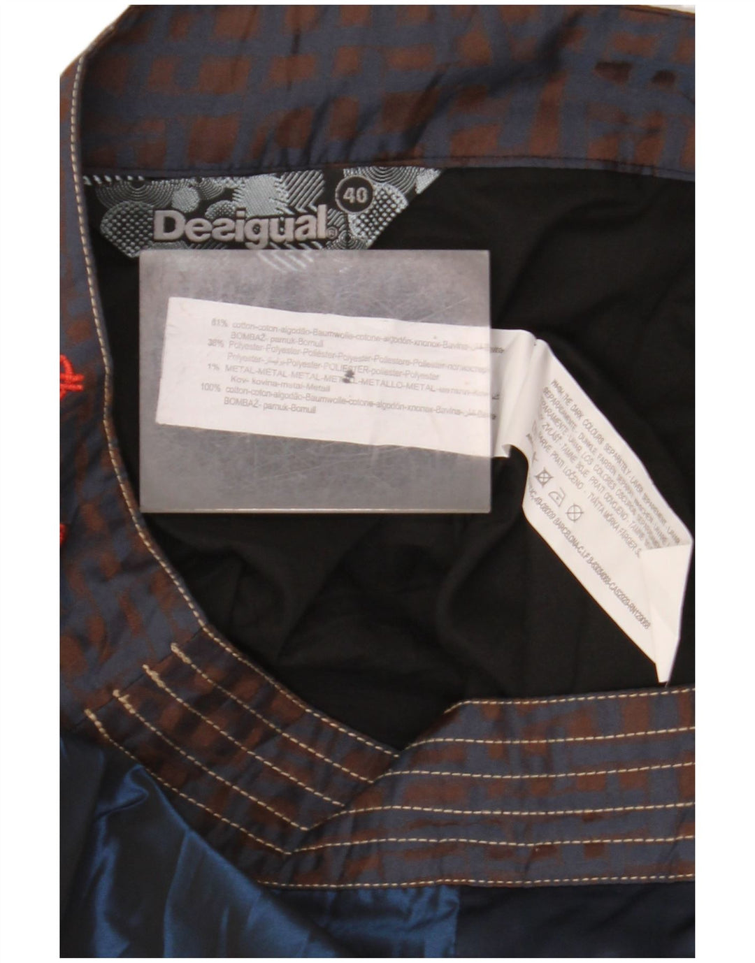 DESIGUAL Saia bolha feminina EU 40 Médio W32 Patchwork multicolorido