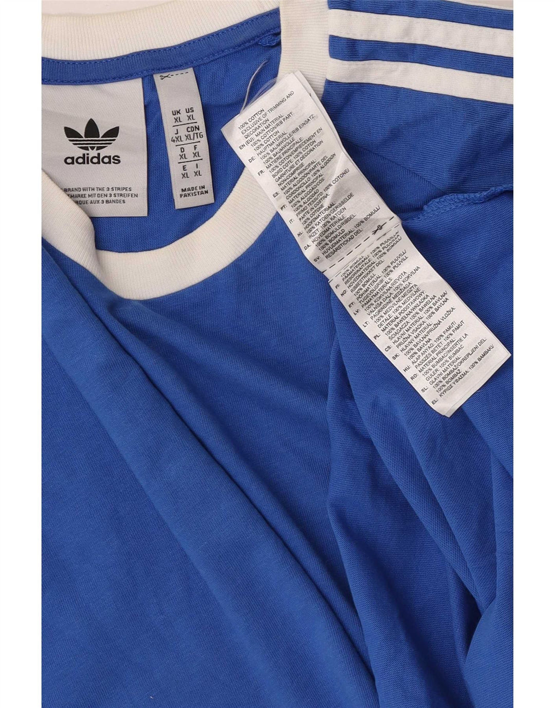 Adidas Mens Camiseta Top XL Azul Algodão