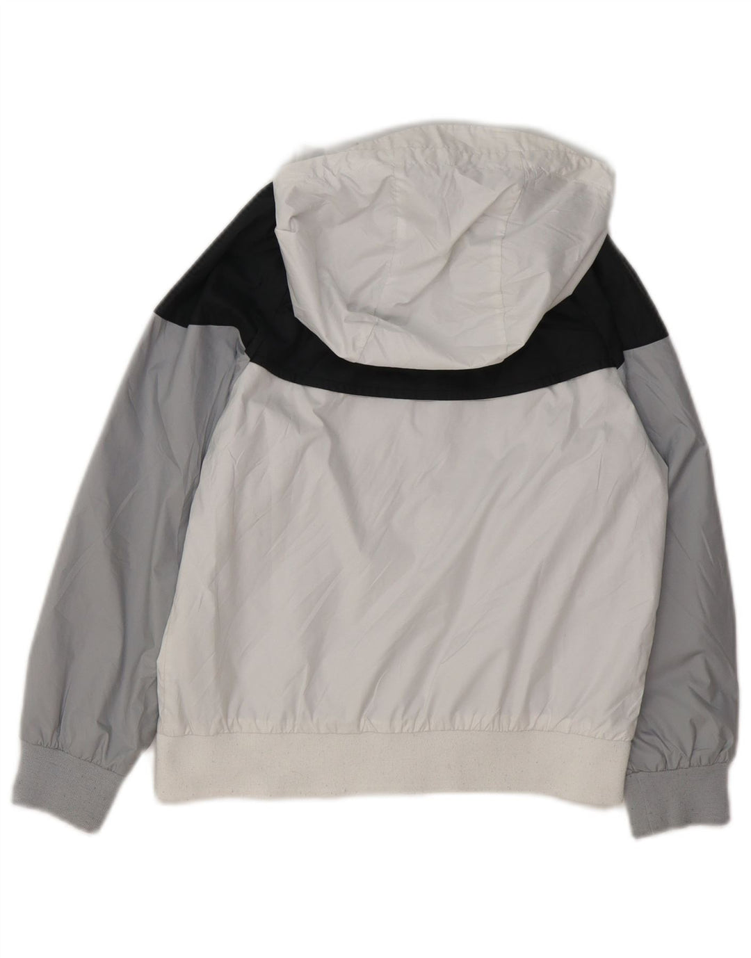 NIKE Boys Hooded Tracksuit Top Jacket 7-8 Years XS Branco Colourblock