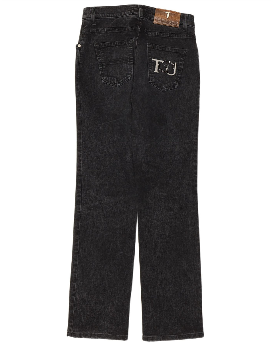 Jeans retos femininos Trussardi W26 L29 cinza