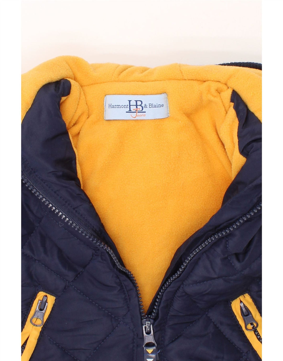HARMONT & BLAINE Baby Boys Hooded Quilted Jacket 6-9 Months Navy Blue Vintage Harmont & Blaine and Second-Hand Harmont & Blaine from Messina Hembry 