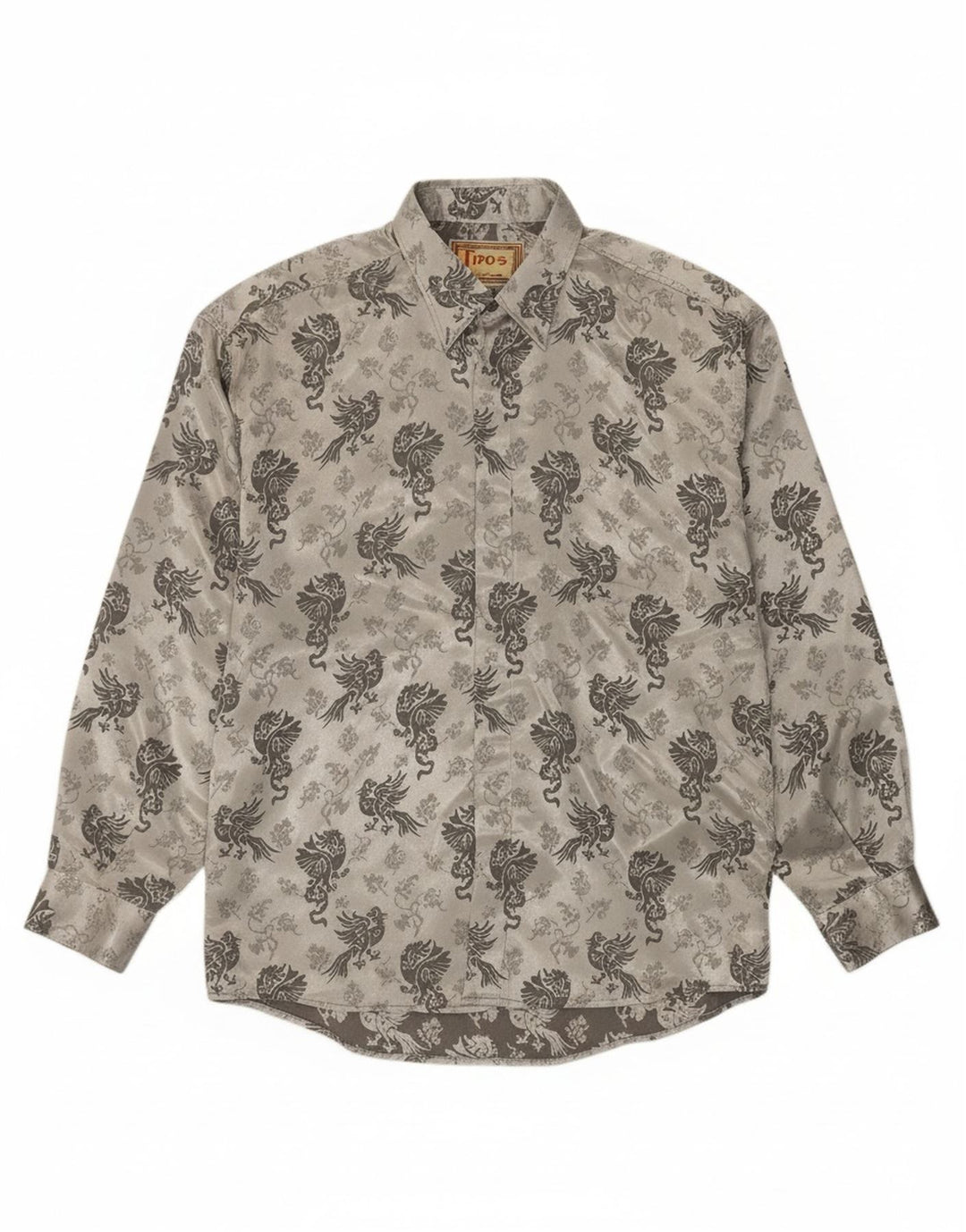 Camisa masculina com padrão abstrato TIPO'S cinza médio