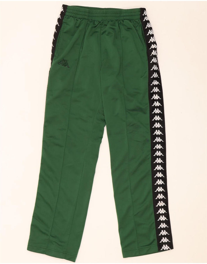 Calça de treino masculina Kappa com estampa gráfica verde médio em poliéster