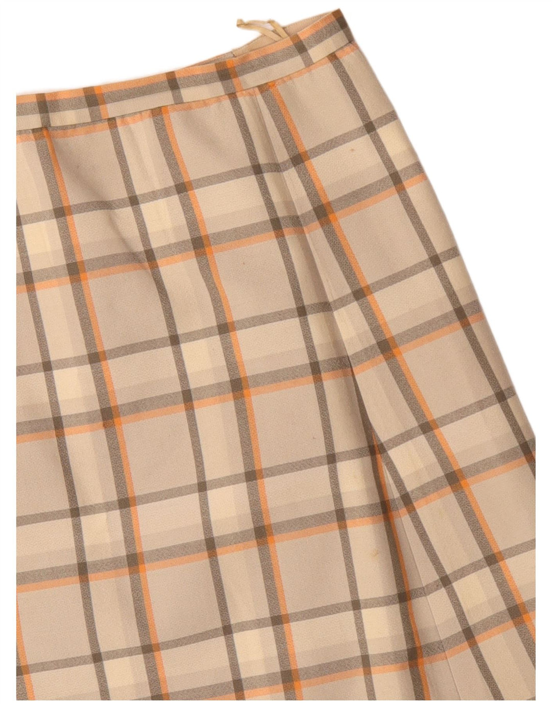 Saia feminina VINTAGE linha A W30 xadrez bege médio