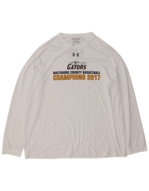 Top gráfico masculino UNDER ARMOUR manga comprida 2XL branco