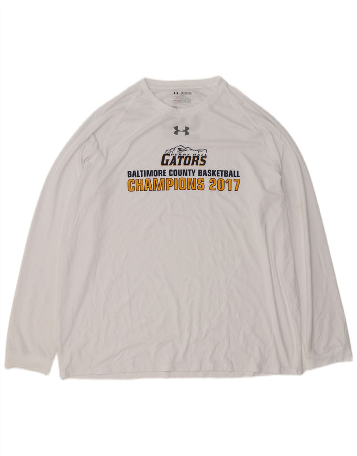 Top gráfico masculino UNDER ARMOUR manga comprida 2XL branco