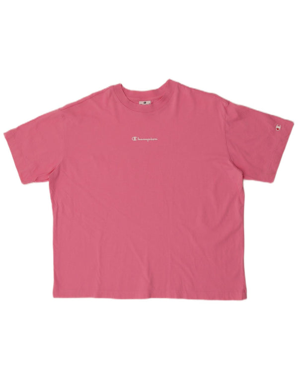 Camiseta masculina estampada Champion pequena rosa