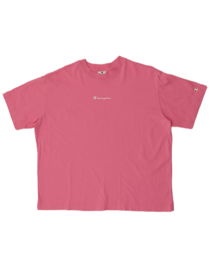 Camiseta masculina estampada Champion pequena rosa