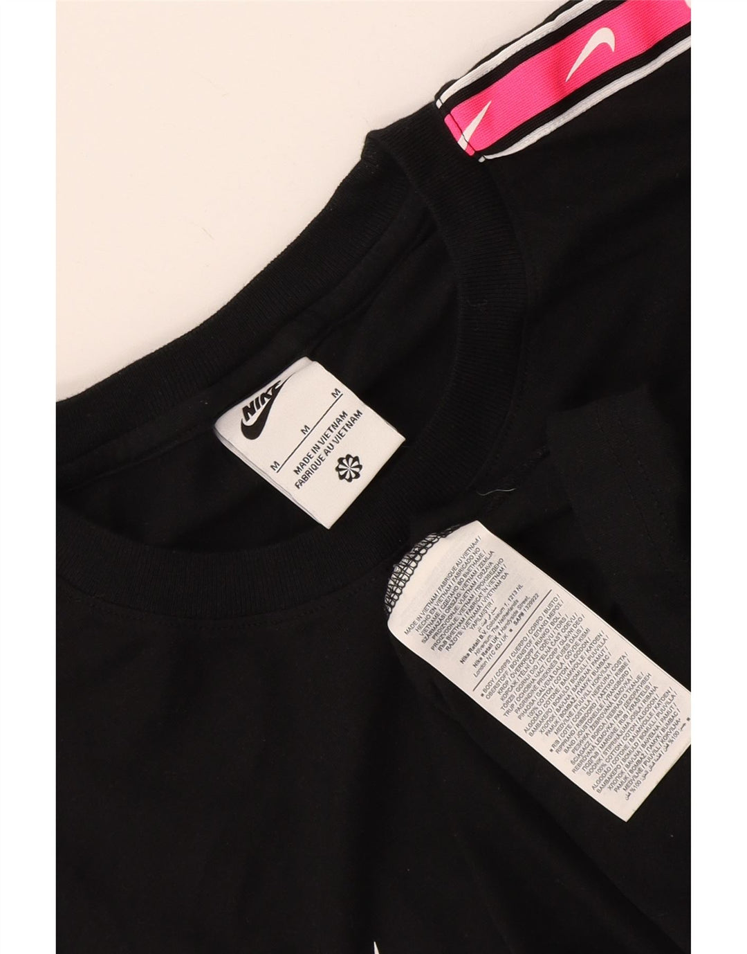 Camiseta Nike masculina gráfica Top médio preto colorblock algodão