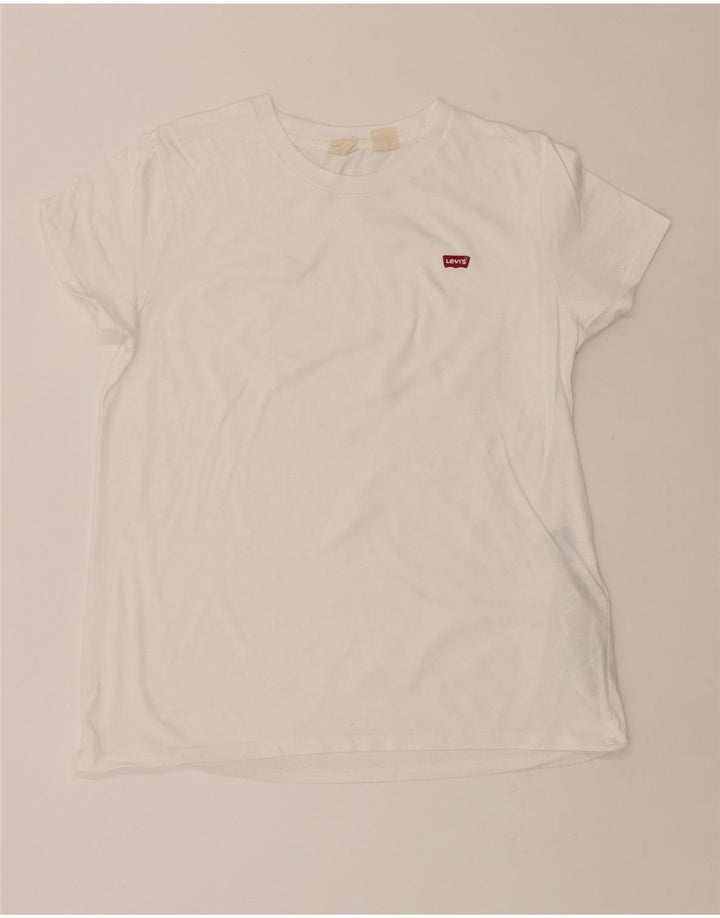 Camiseta feminina LEVI'S UK 12 algodão branco médio
