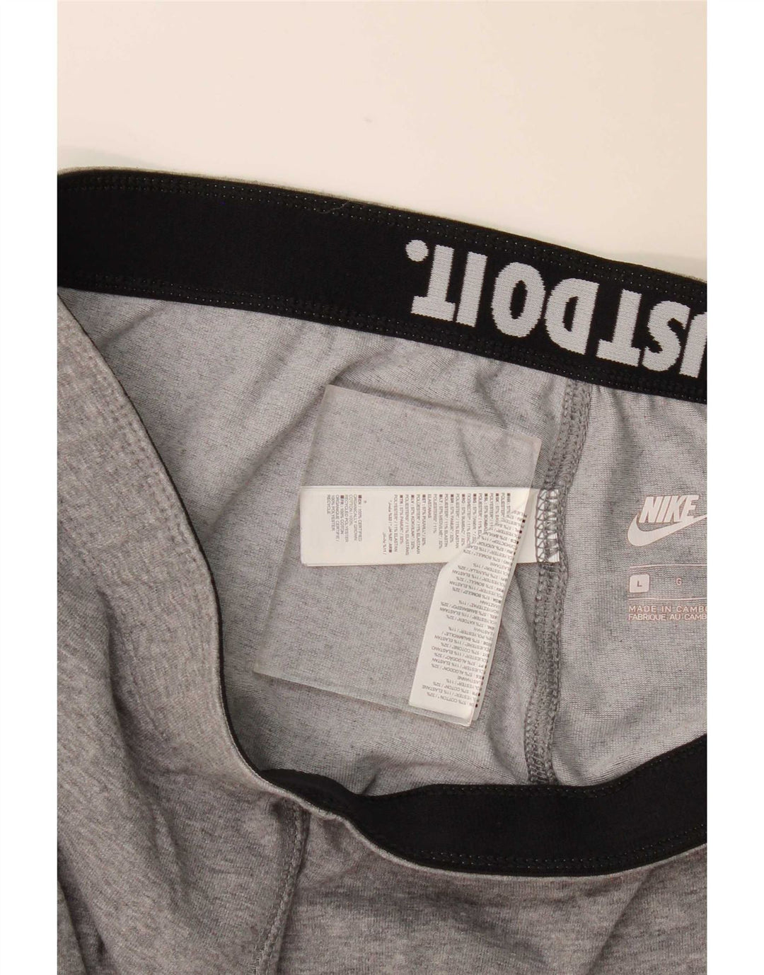 Leggings Nike Femininas Graphic UK 14 Grande Algodão Cinza