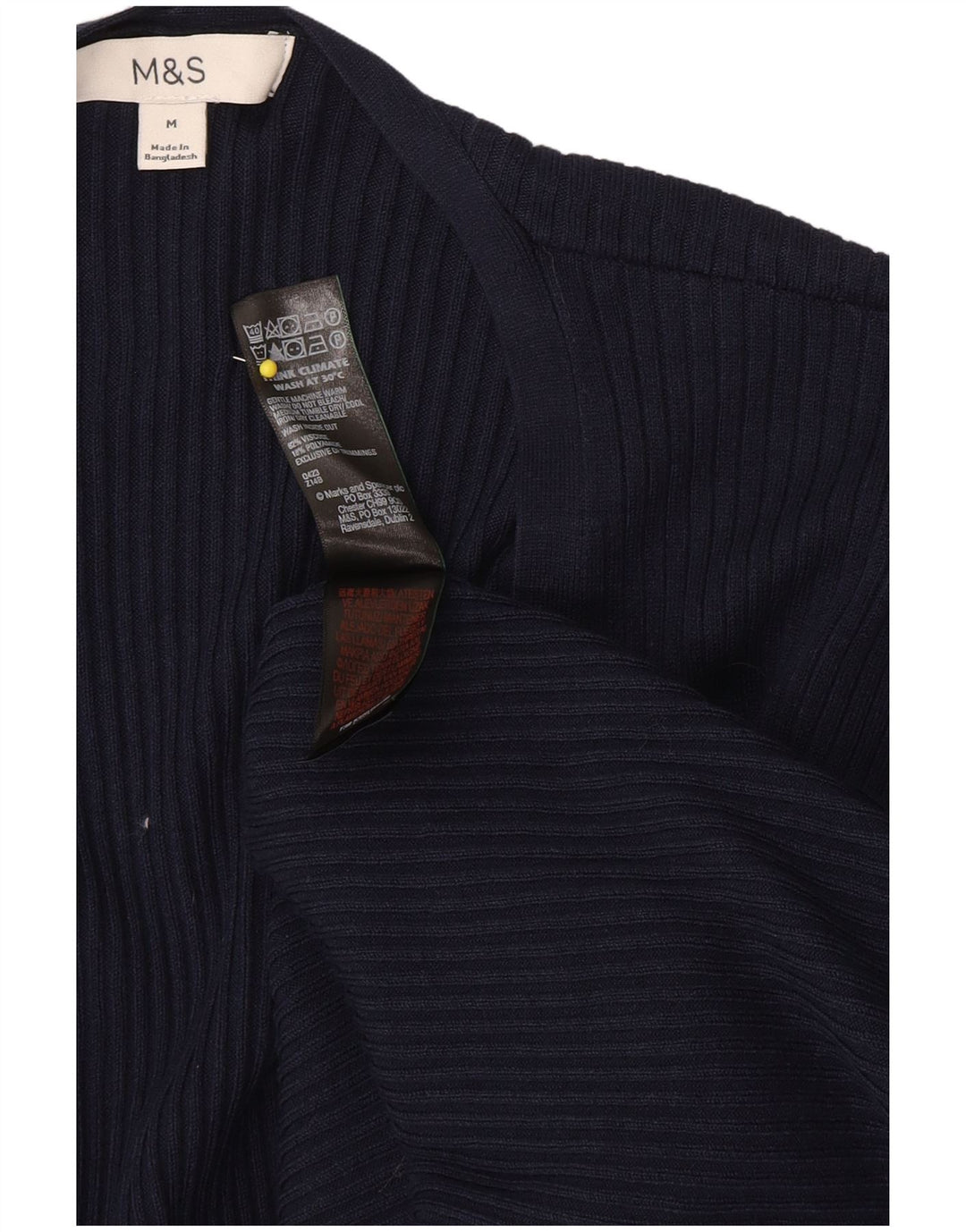 Suéter cardigã feminino Longline Marks & Spencer Reino Unido 14 médio azul marinho Cla