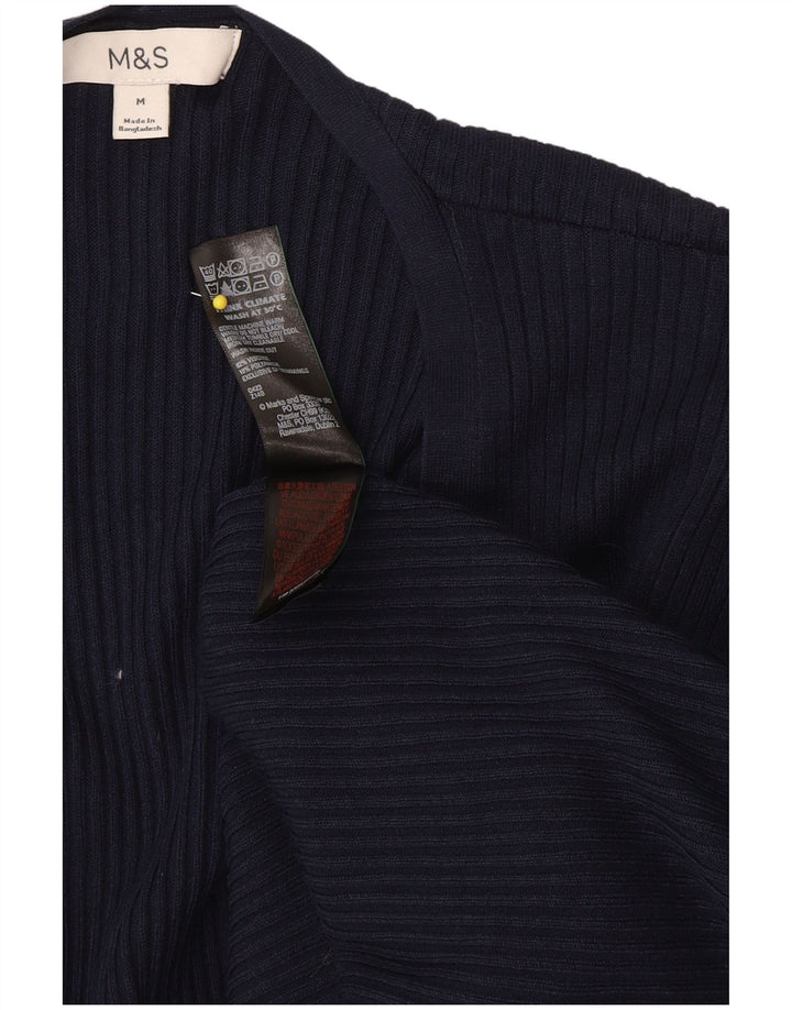 Suéter cardigã feminino Longline Marks & Spencer Reino Unido 14 médio azul marinho Cla